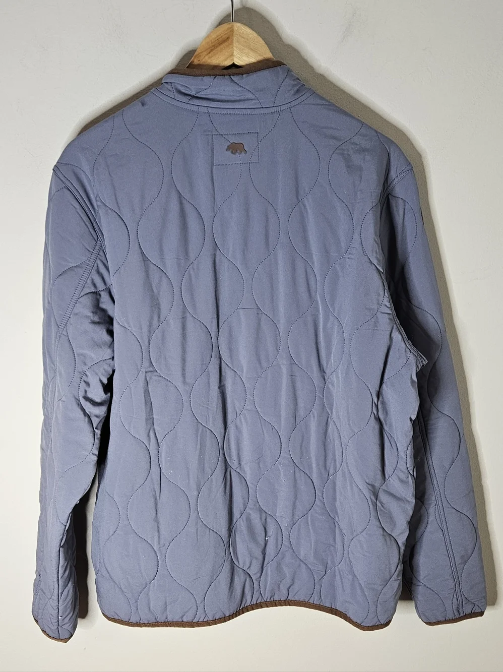 Onward Reserve Candler Quilted Coat Permaloft Blue Gray Zipper Snap Men's S